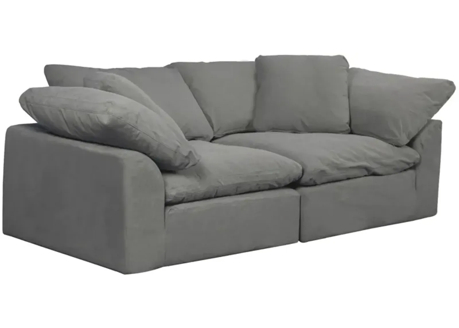 Puff Slipcover 2-pc.Sectional in Gray by Sunset Trading