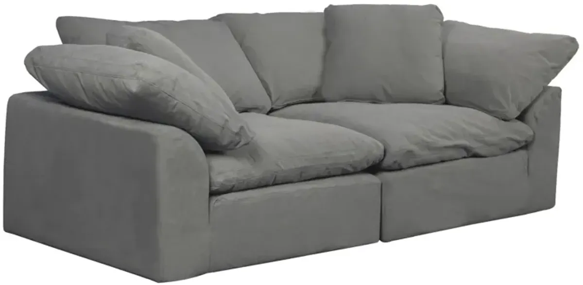 Puff Slipcover 2-pc.Sectional in Gray by Sunset Trading