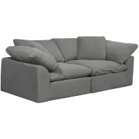 Puff Slipcover 2-pc..Sectional in Gray by Sunset Trading