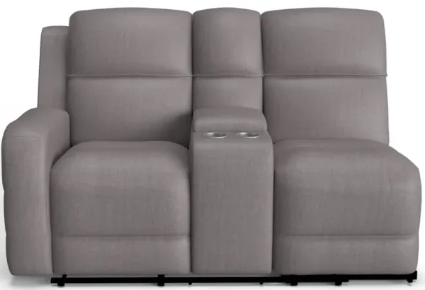 Everitt Chenille Left Arm Facing Power Console Loveseat