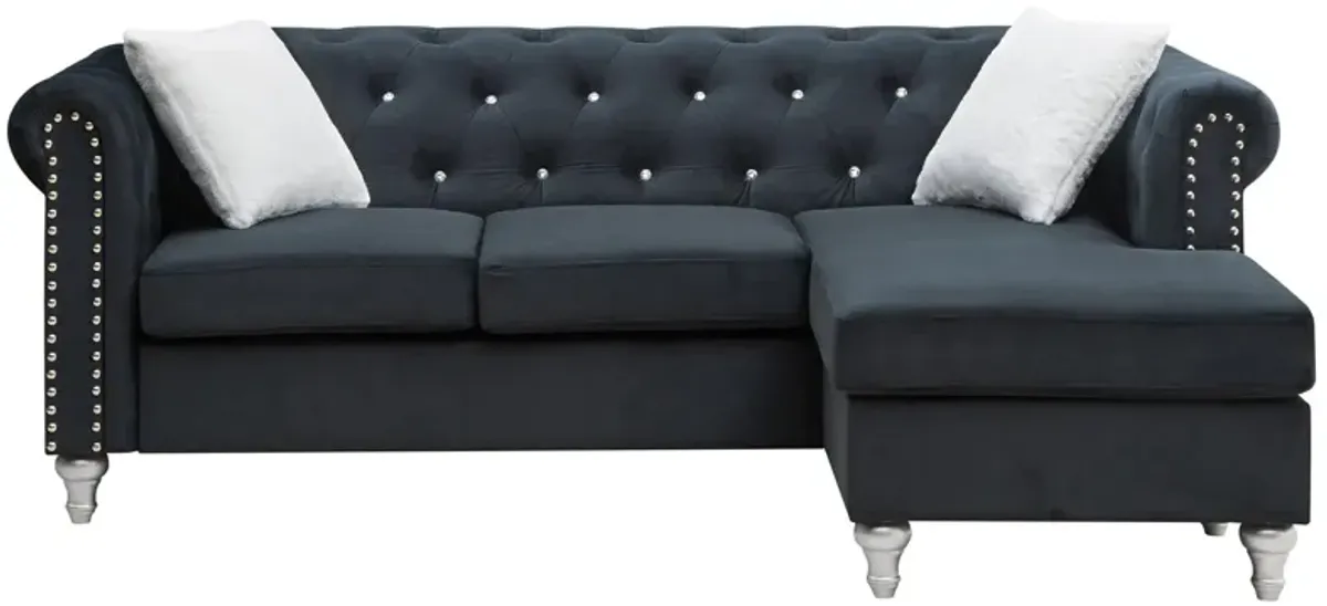 Raisa Sectional in Black by Glory Furniture