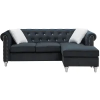 Raisa Sectional in Black by Glory Furniture