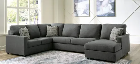 Edenfield 3-pc. Sectional with Chaise in Charcoal by Ashley Furniture
