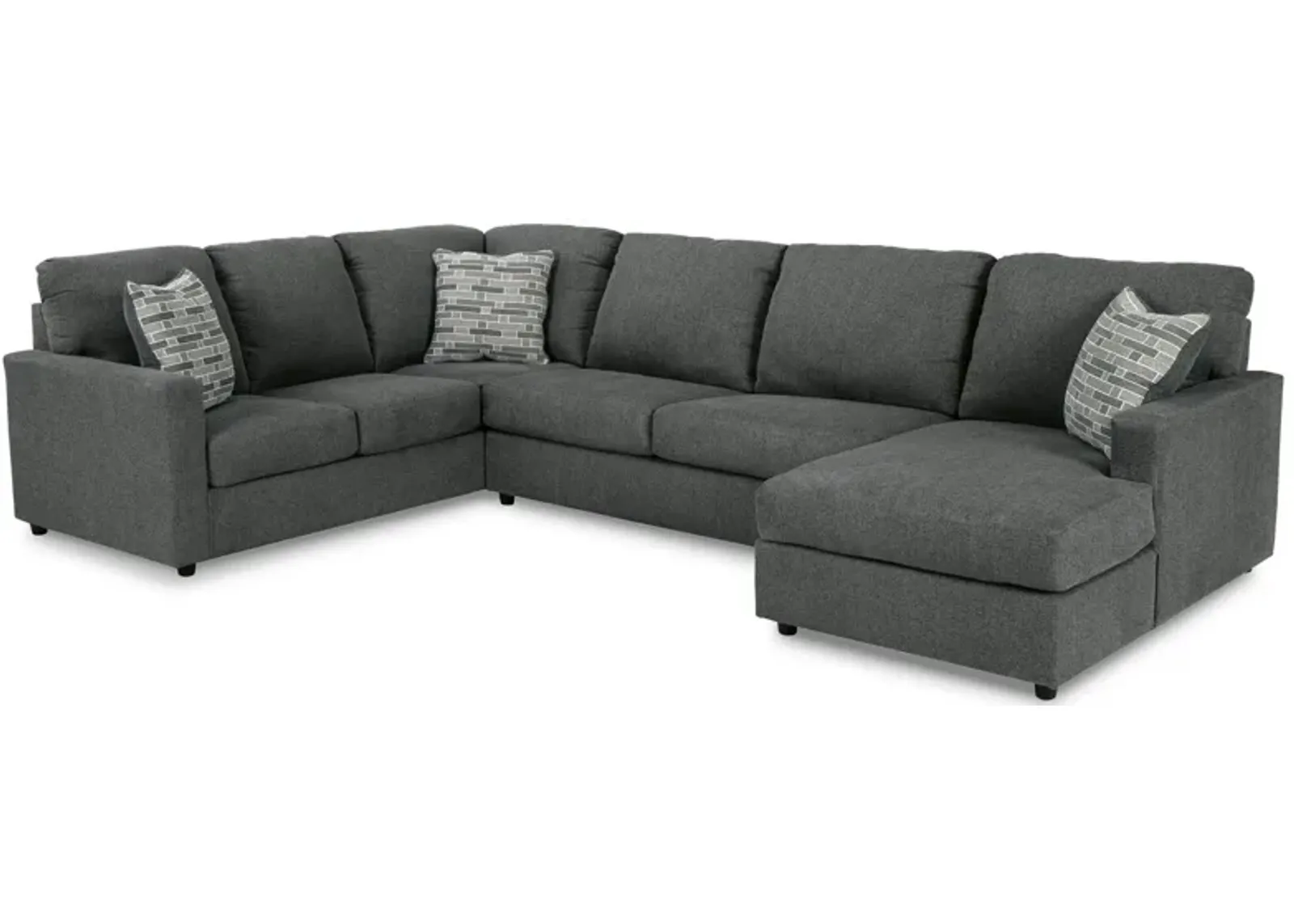 Edenfield 3-pc. Sectional with Chaise in Charcoal by Ashley Furniture