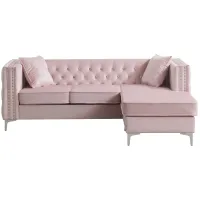 Paige Sofa Chaise in Pink by Glory Furniture