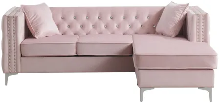 Paige Sofa Chaise in Pink by Glory Furniture
