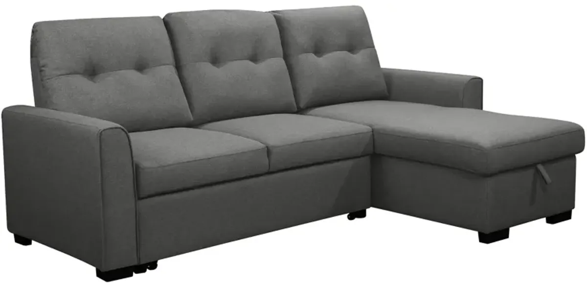 Irving 2-pc. Sectional Storage Sofa Bed in Tulli Slate by Primo International