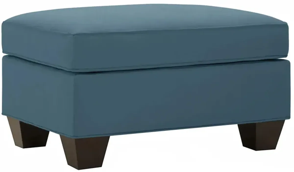 Briarwood Microfiber Ottoman in Suede So Soft Indigo by H.M. Richards