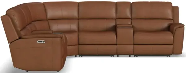 Henrick 6-pc. Triple Power Leather Sectional