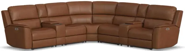 Henrick 7-pc. Triple Power Leather Sectional