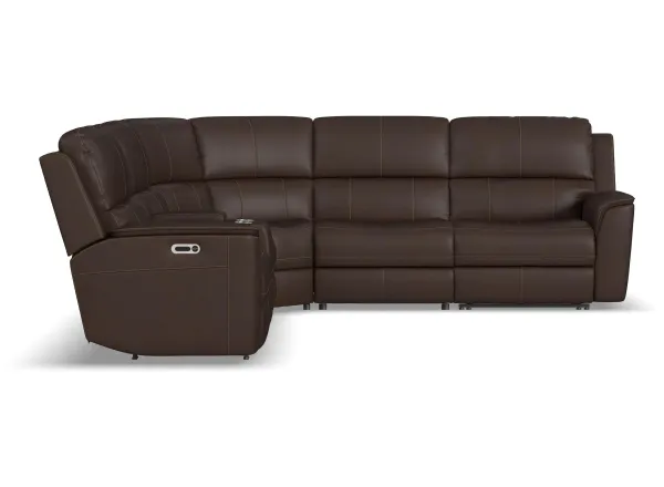 Henrick 5-pc. Triple Power Leather Sectional