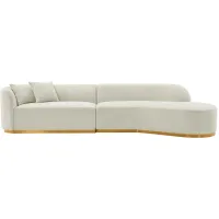 Daria 2-pc Sectional in Ivory by Manhattan Comfort