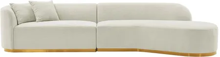 Daria 2-pc Sectional in Ivory by Manhattan Comfort