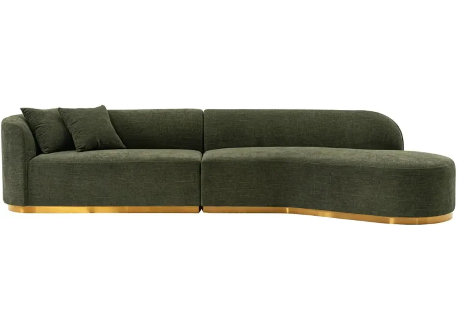 Daria 2-pc. Sectional Sofa in Olive Green by Manhattan Comfort