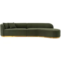 Daria 2-pc Sectional in Olive Green by Manhattan Comfort