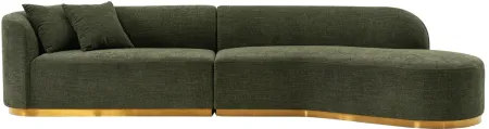 Daria 2-pc Sectional in Olive Green by Manhattan Comfort