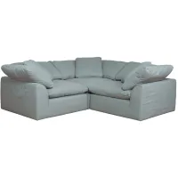 Puff Slipcover 3-pc... Sectional in Ocean Blue by Sunset Trading