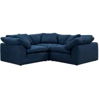 Puff Slipcover 3-pc... Sectional in Navy Blue by Sunset Trading