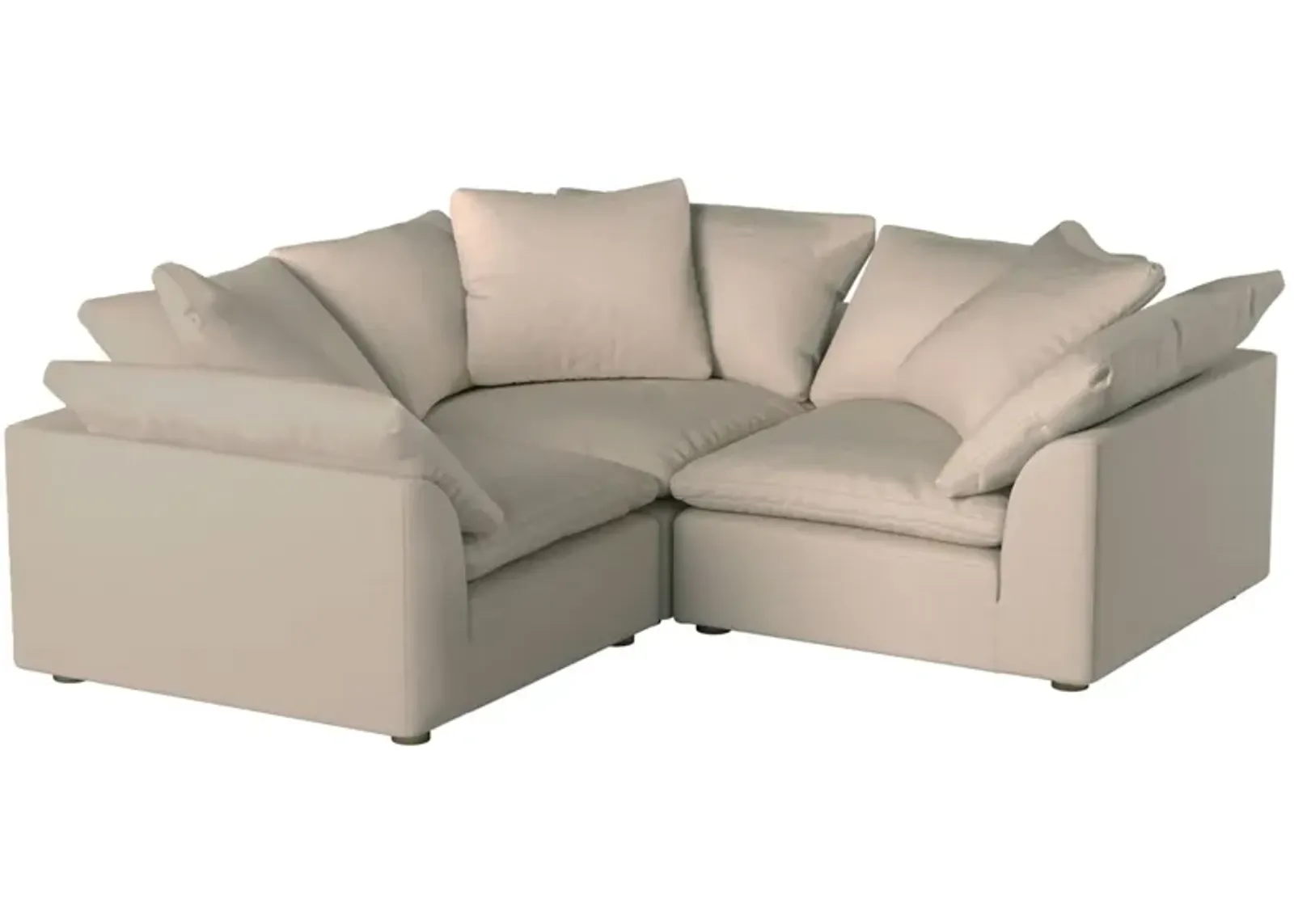 Puff Slipcover 3-pc. Sectional in Tan by Sunset Trading