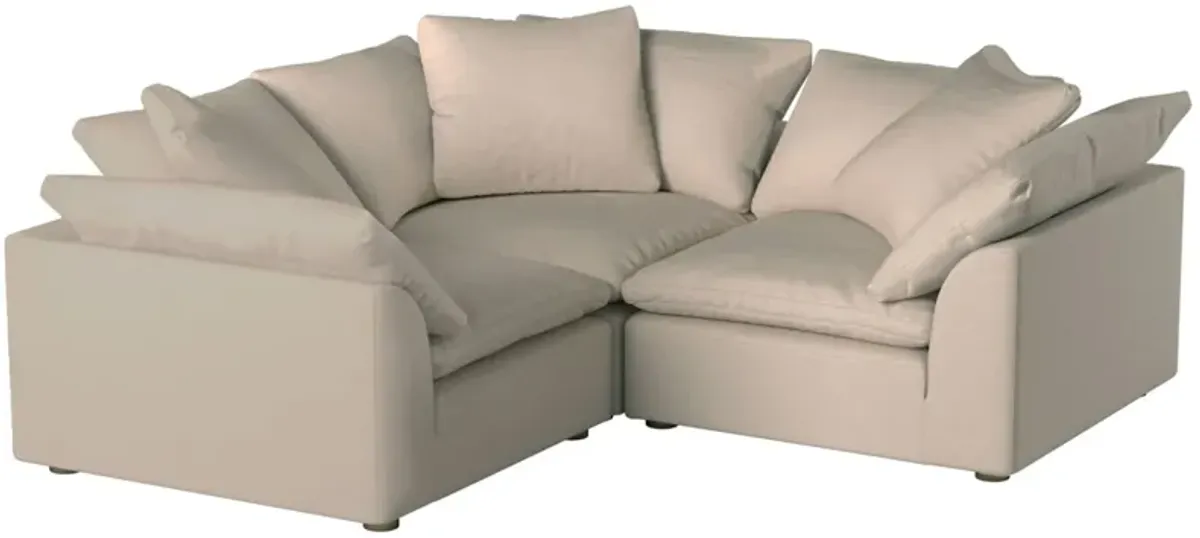 Puff Slipcover 3-pc. Sectional in Tan by Sunset Trading