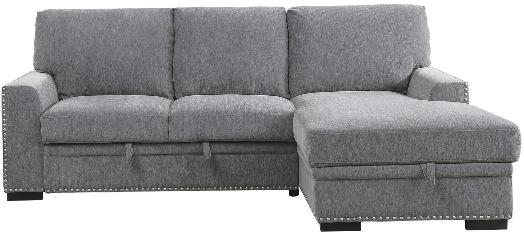 Adelia 2-pc. Right Facing Sectional with Pull-out Bed in Gray by Homelegance