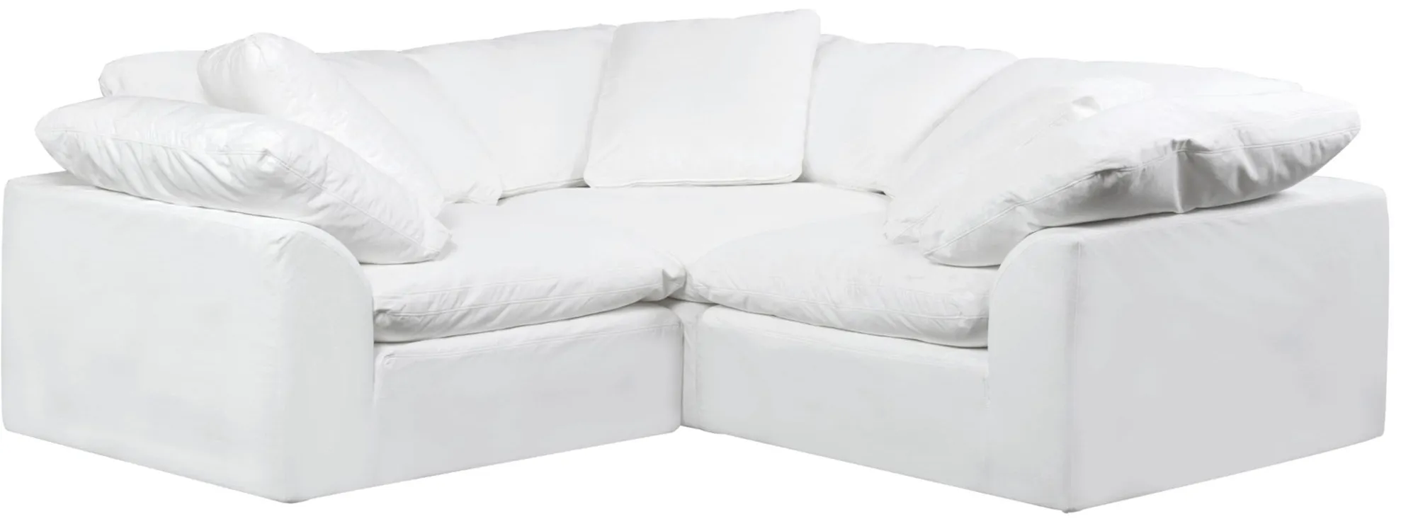 Puff Slipcover 3-pc. Sectional in White by Sunset Trading