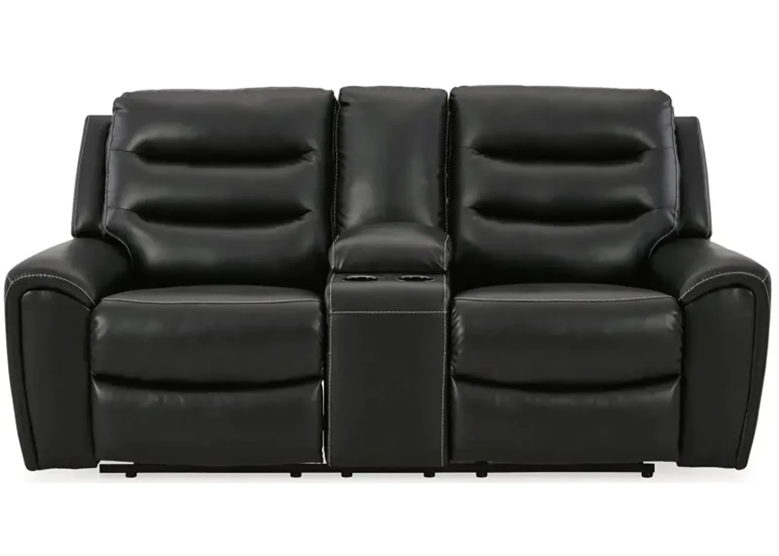 Warlin Power Reclining Loveseat with Console in Black by Ashley Furniture