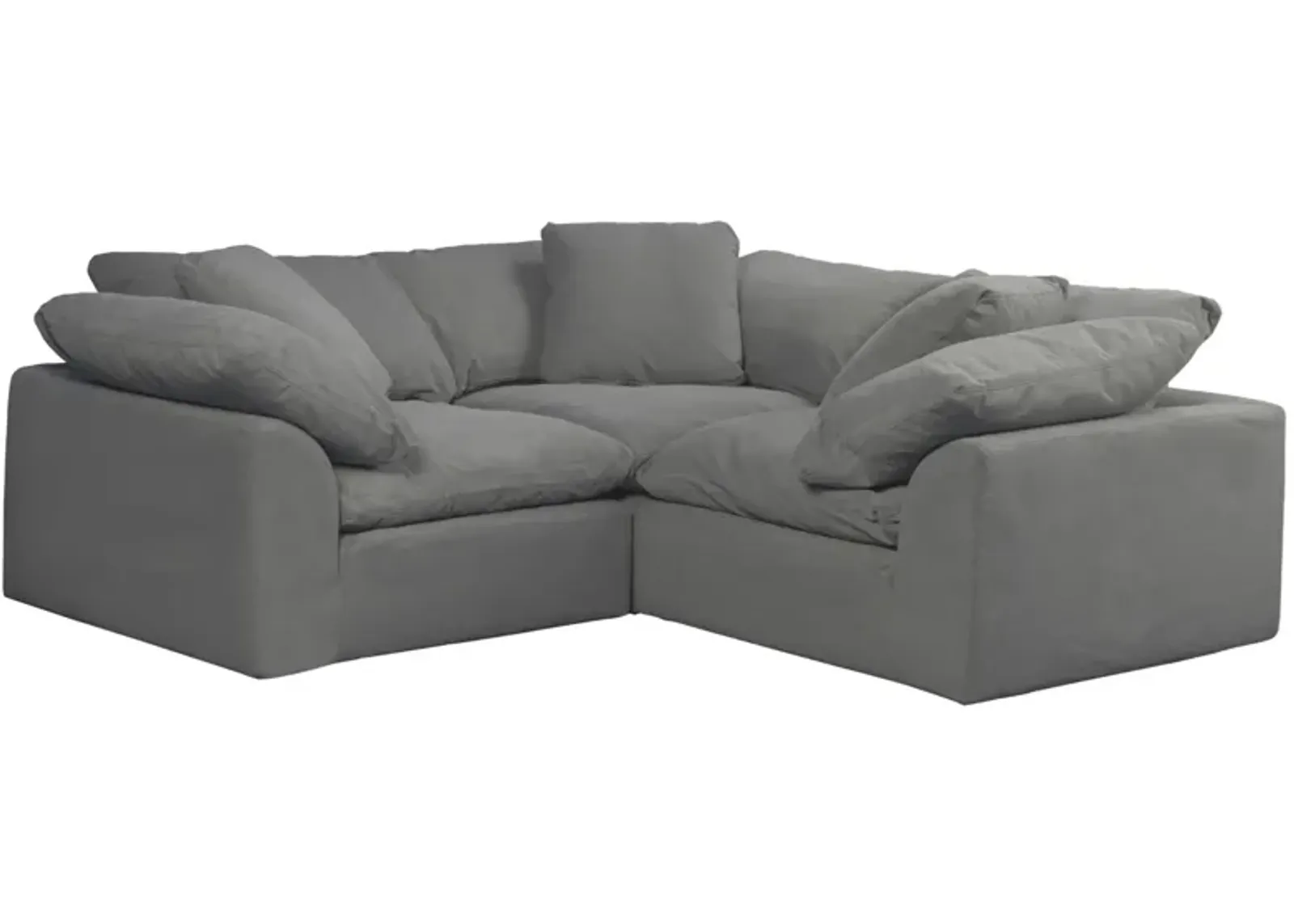 Puff Slipcover 3-pc. Sectional in Gray by Sunset Trading