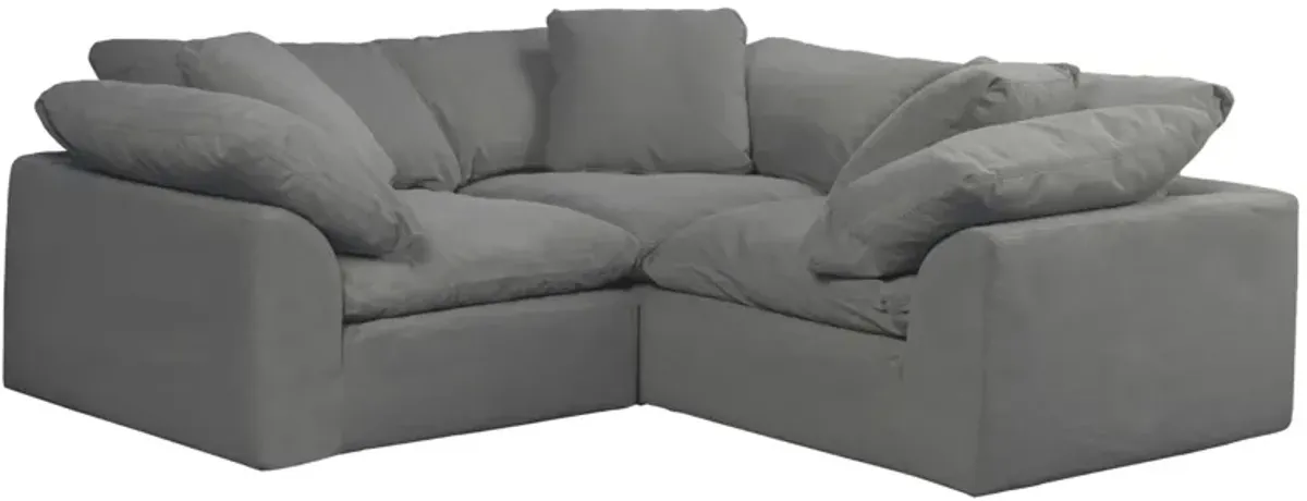 Puff Slipcover 3-pc. Sectional in Gray by Sunset Trading