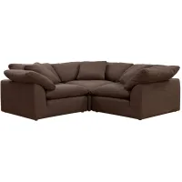 Puff Slipcover 3-pc... Sectional in Brown by Sunset Trading