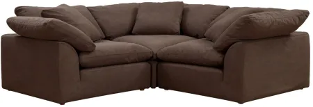 Puff Slipcover 3-pc. Sectional in Brown by Sunset Trading