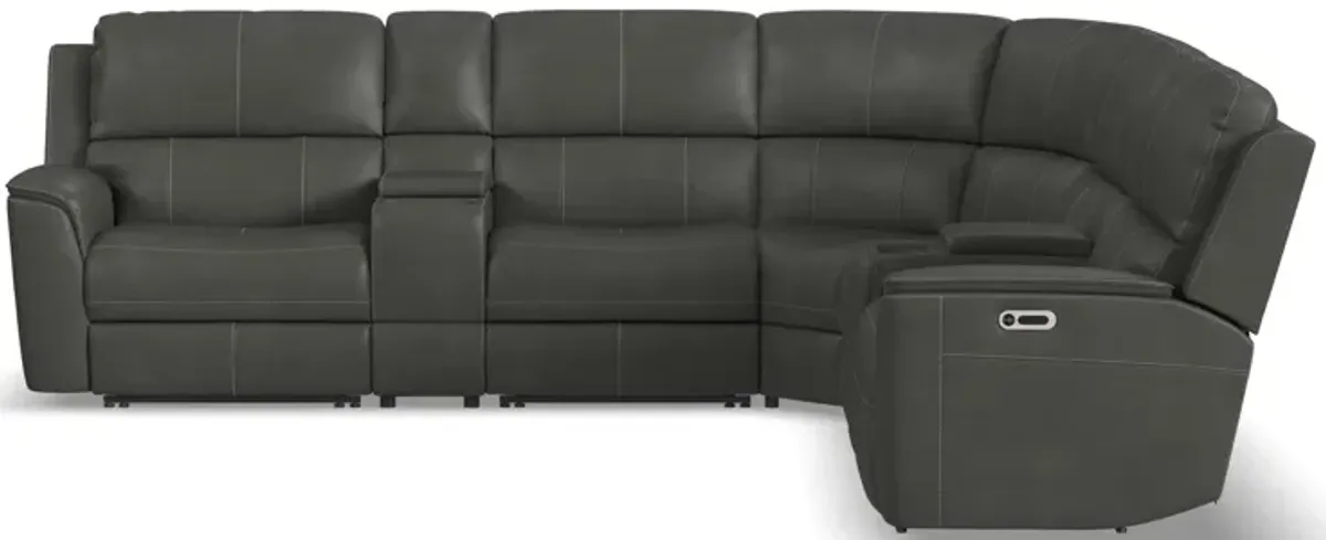 Henrick 6-pc. Triple Power Leather Sectional