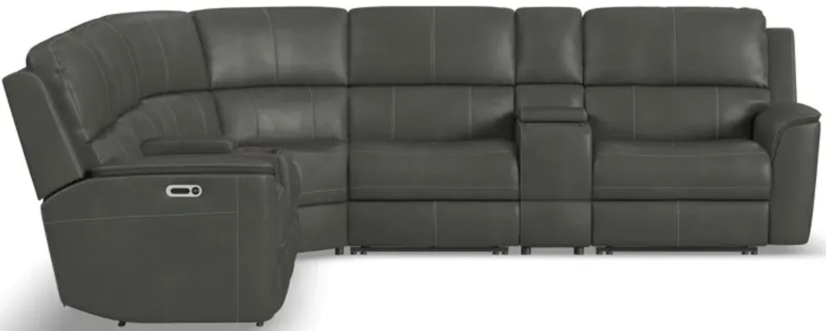 Henrick 6-pc. Triple Power Leather Sectional