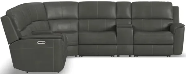 Henrick 6-pc. Triple Power Leather Sectional