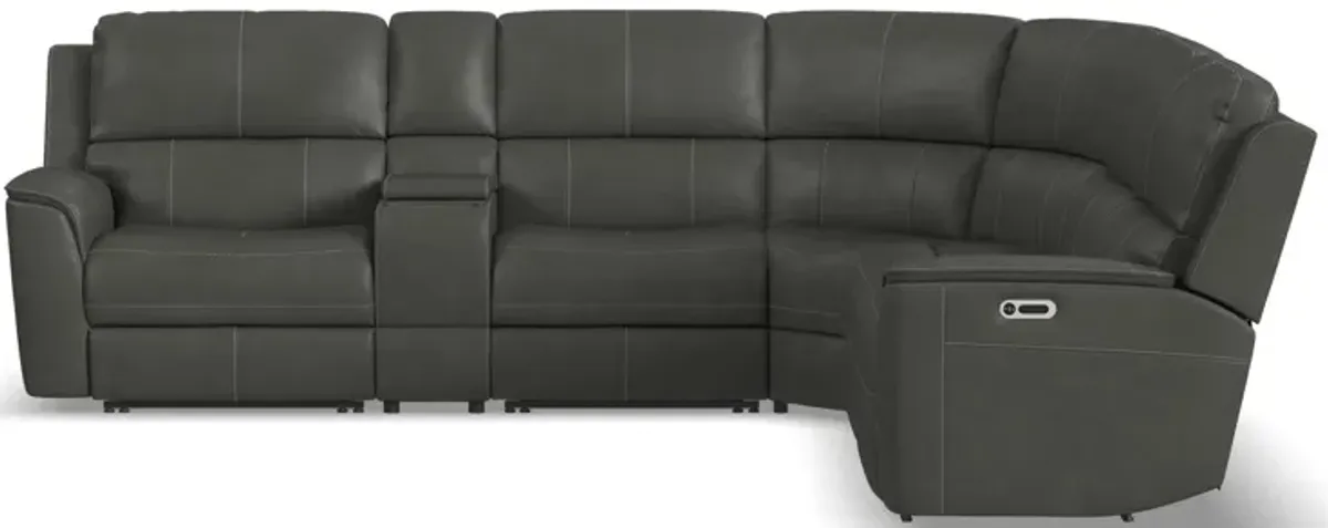 Henrick 5-pc. Triple Power Leather Sectional