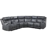 Dawson 6-pc Power Reclining Sectional in Gray by Homelegance
