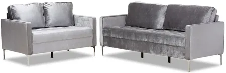 Clara 2-pc. Living Room Set in Gray by Wholesale Interiors