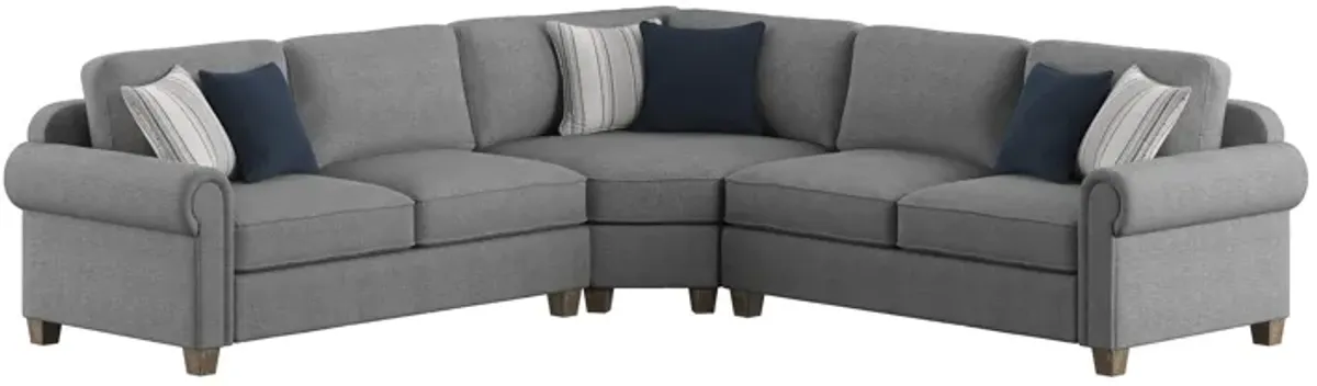 Sasha Sectional in Stone Gray by Emerald Home Furnishings