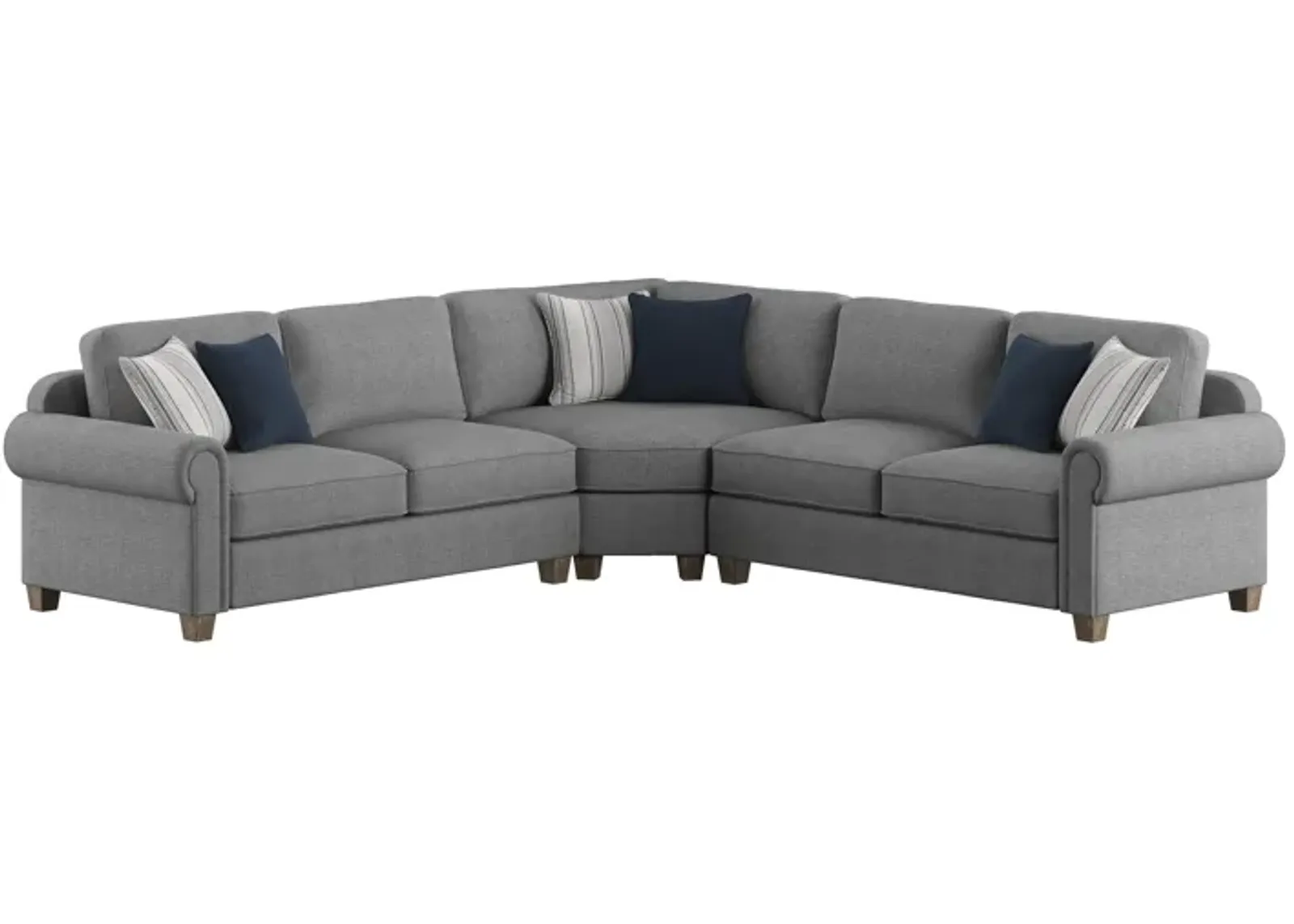 Sasha Sectional in Stone Gray by Emerald Home Furnishings