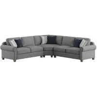 Sasha Sectional in Stone Gray by Emerald Home Furnishings