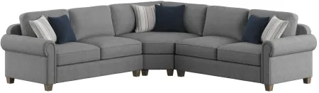 Sasha Sectional in Stone Gray by Emerald Home Furnishings