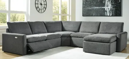 Hartsdale 5-Pc Power Chaise Sectional in Granite by Ashley Furniture