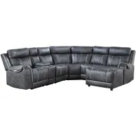 Dawson 6-pc Power Reclining Sectional w/ Right Chaise in Gray by Homelegance