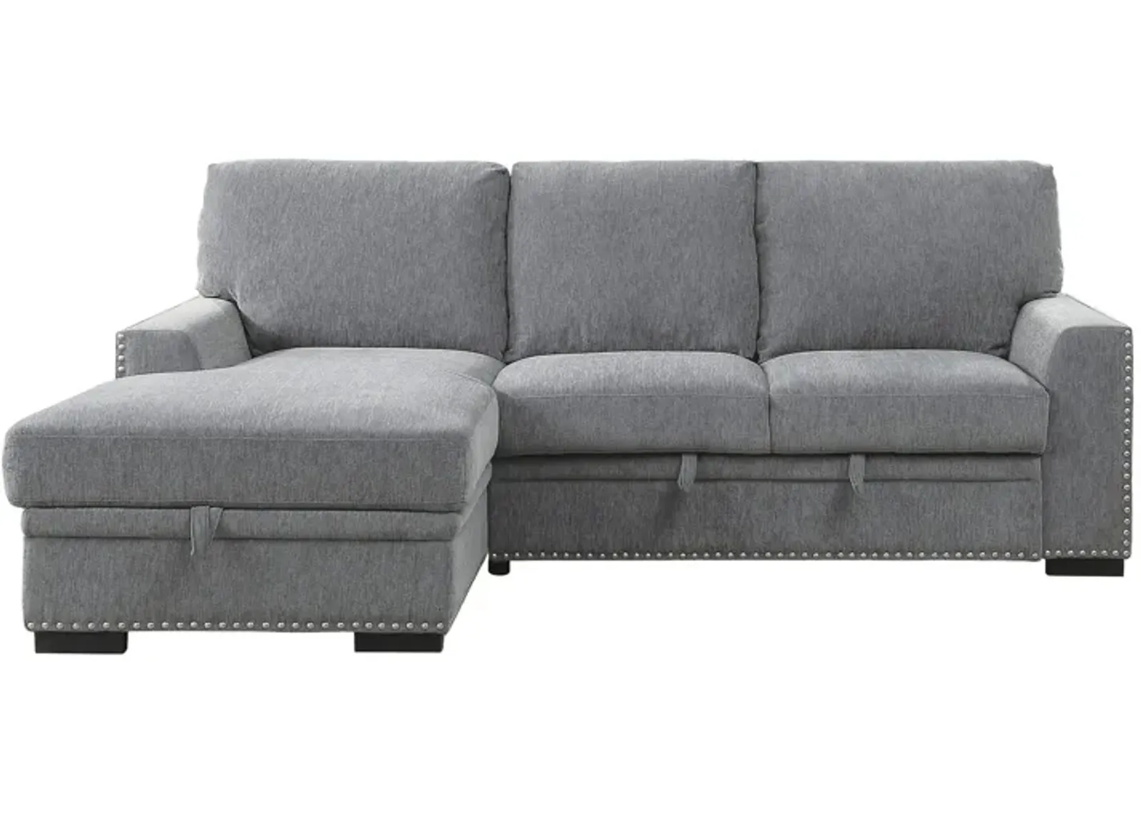 Adelia 2-pc. Left Facing Sectional With Pull-Out Bed in Gray by Homelegance