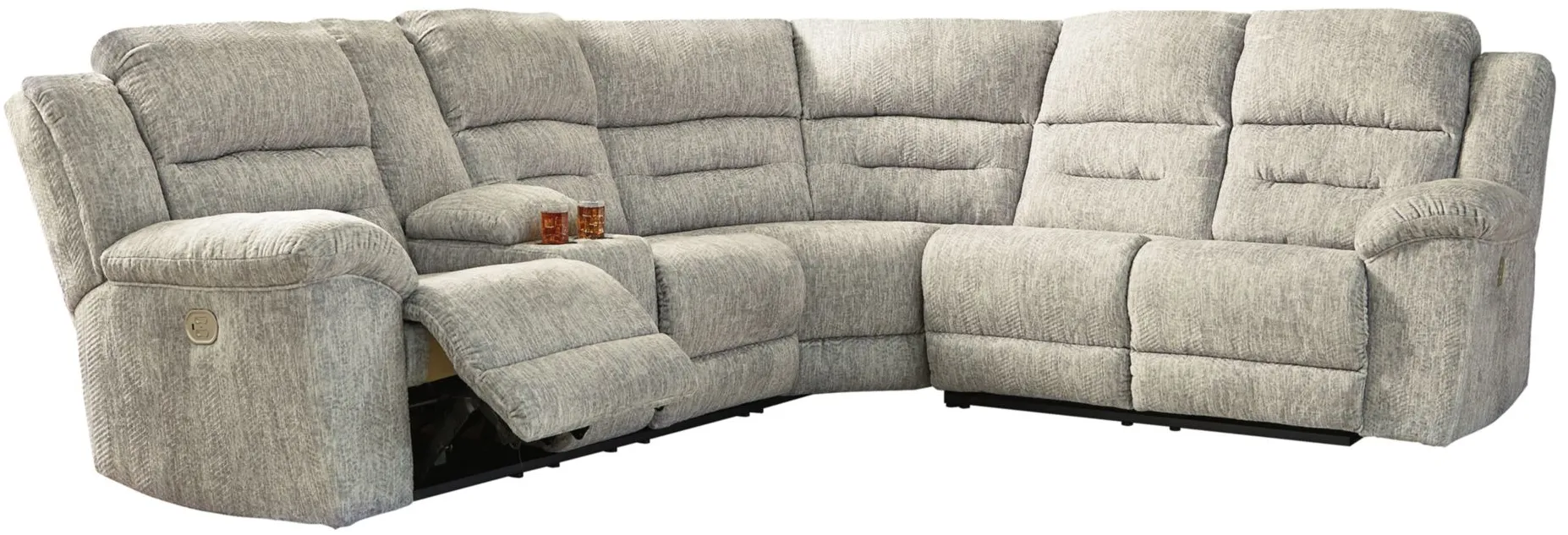 Family Den 3-pc. Power Reclining Sectional in Pewter by Ashley Furniture
