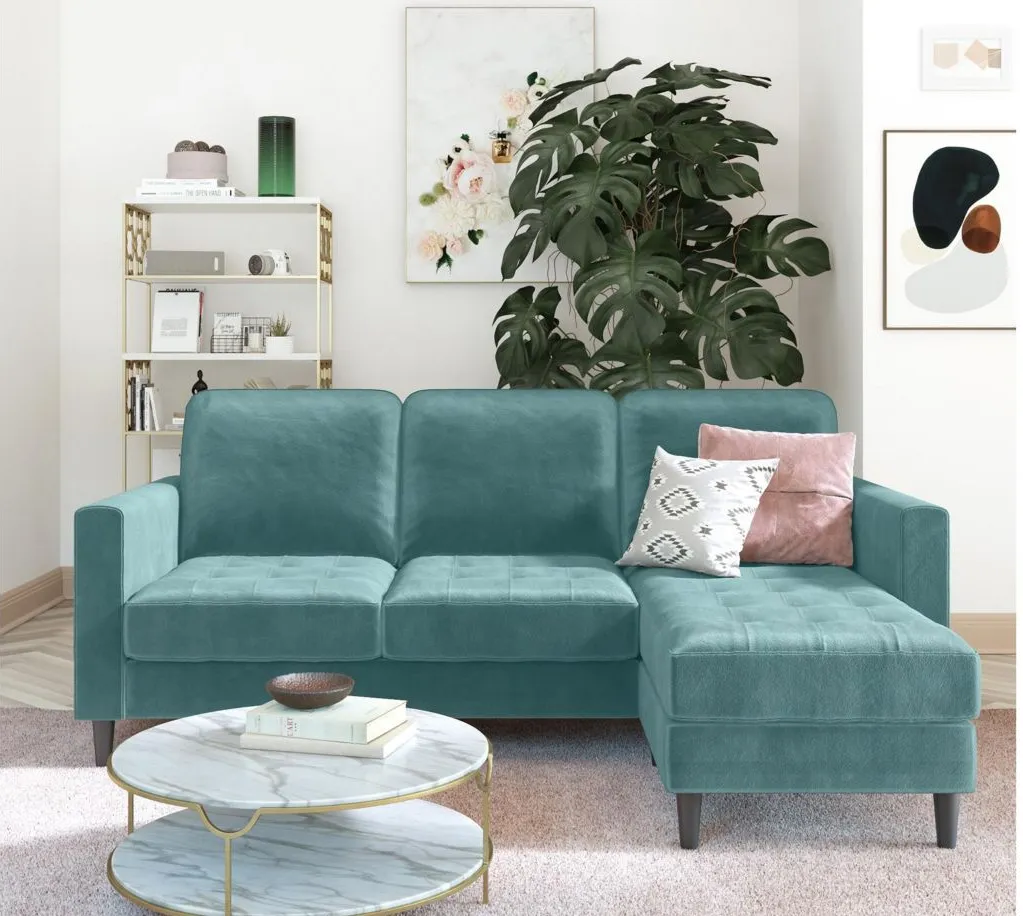 Strummer Reversible Sectional Sofa in Light Green by DOREL HOME FURNISHINGS