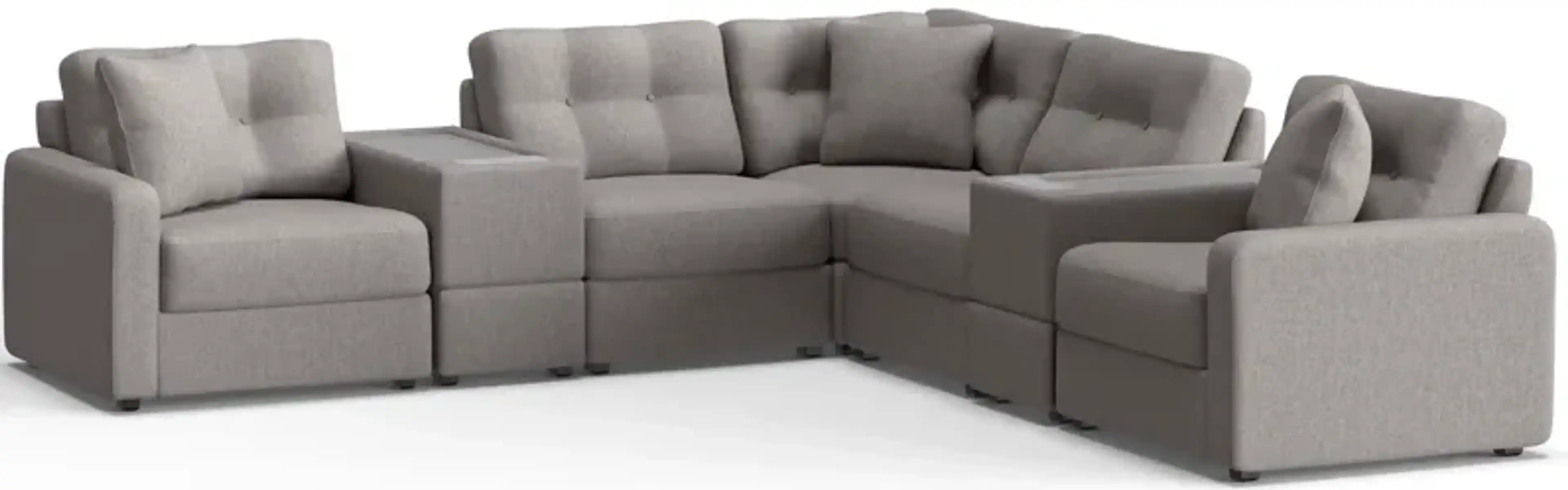 ModularOne 7-pc. Sectional w/Two Power Console | Furniture.com