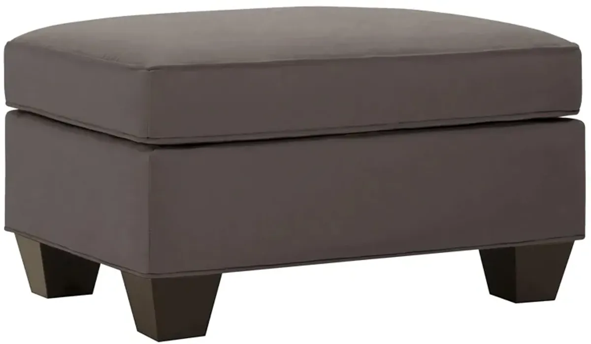 Briarwood Microfiber Ottoman in Suede So Soft Slate by H.M. Richards