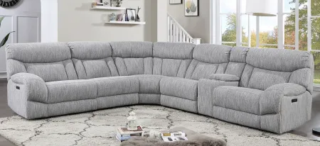Park City Dual-Power Reclining Sectional -6pc. in Gray by Steve Silver Co.