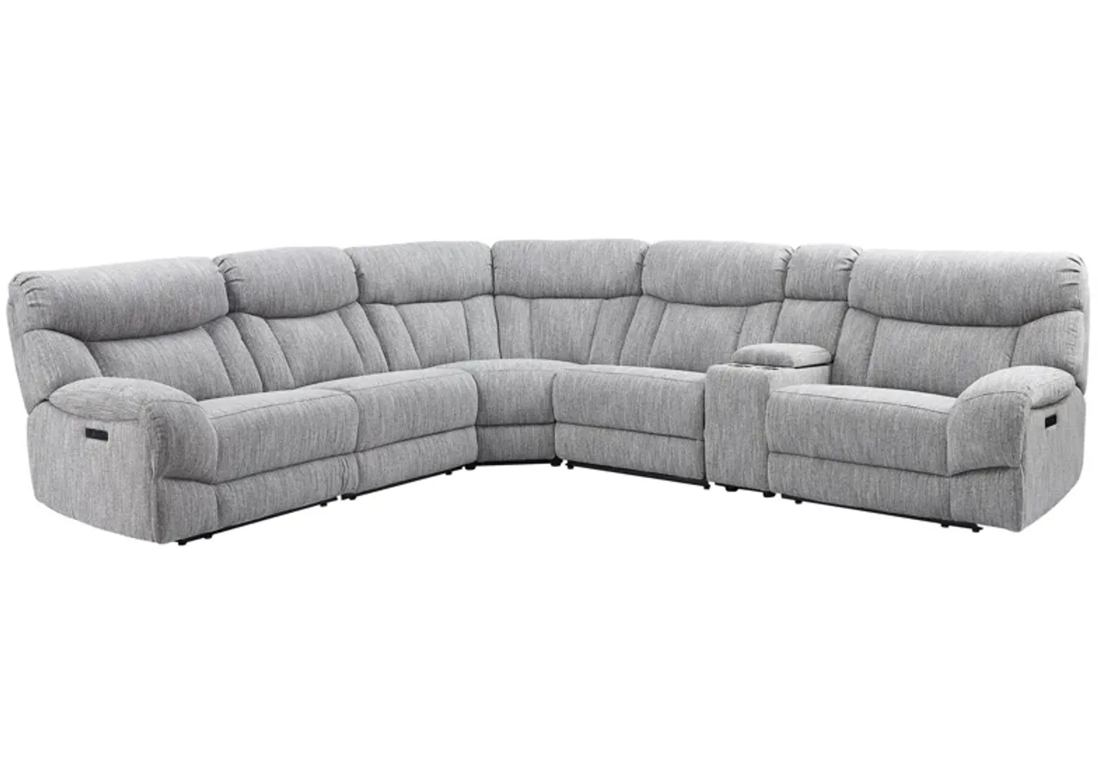 Park City Dual-Power Reclining Sectional 6-pc. in Gray by Steve Silver Co.